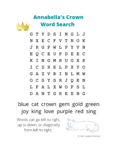 Easy Annabella's Crown Word Search