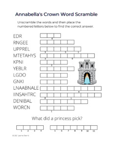 Annabella's Crown What did a princess pick Word Scramble